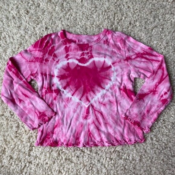 Other - Pink Tie-Dye Heart Long Sleeve Shirt
